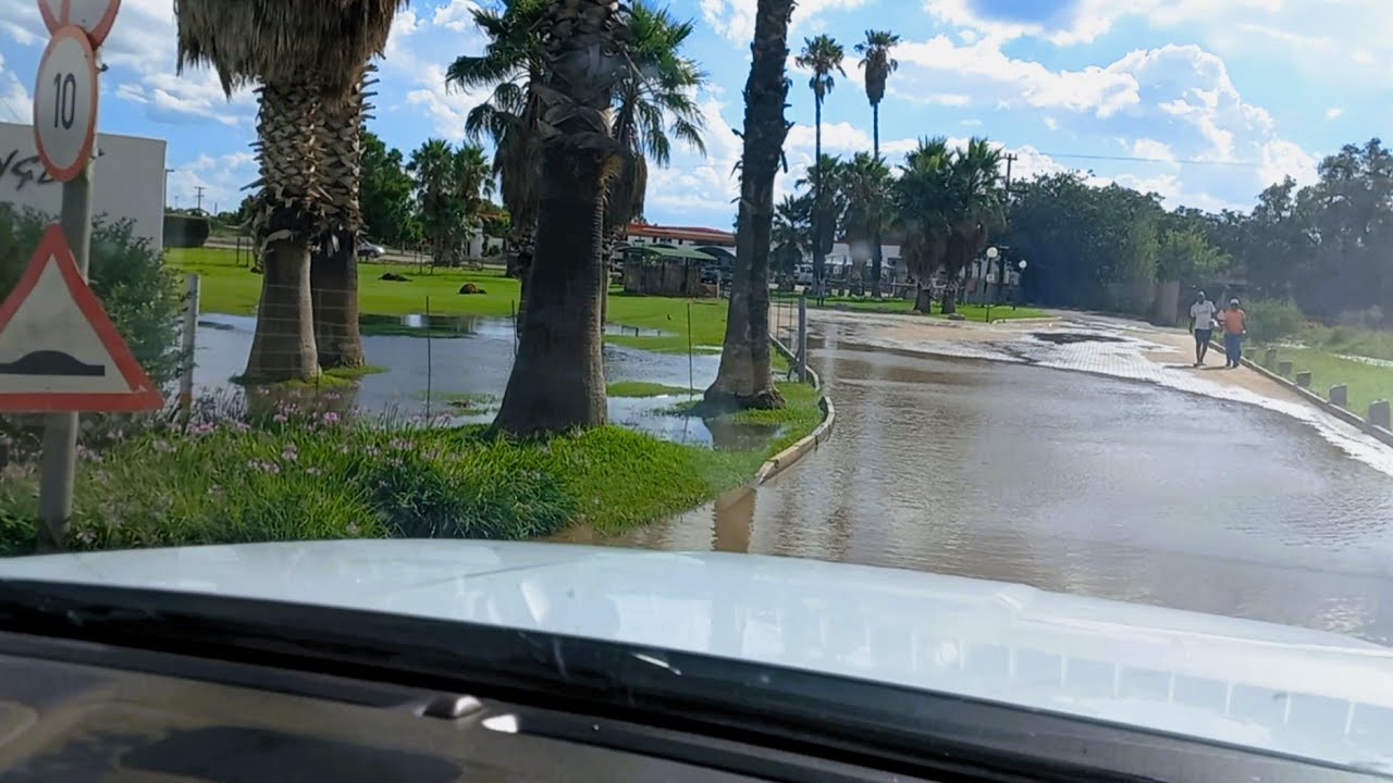 Flooded road after good rains in Warrenton