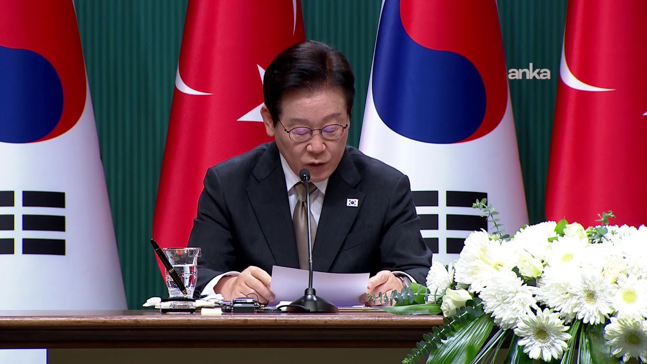 Cumhurbaşkanı Erdoğan ve  Güney Kore Devlet Başkanı Lee Jae Myung basın toplantısı düzenledi