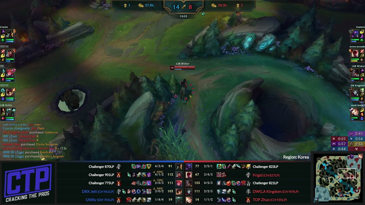 KR Challenger - DRX Jett (Ziggs) vs. TOP Zhuo (Lux) - Patch 11.22