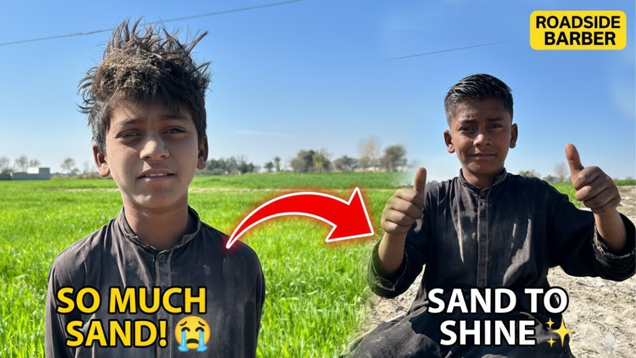 ASMR Haircut: Poor Sandy Boy's Deep Transformation ✨ | RoadSide Barber