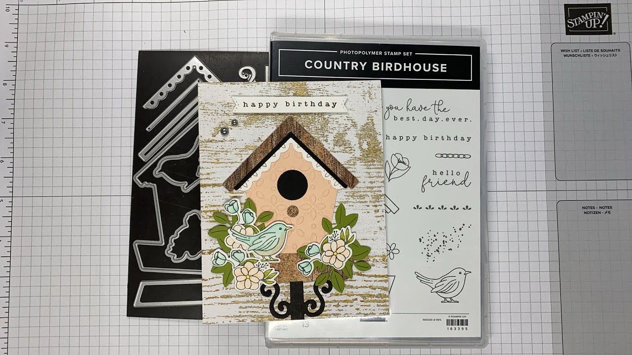 Stampin’ Up! Country Birdhouse Birthday Crad Tutorial #diy #designerseriespaper #papercraft