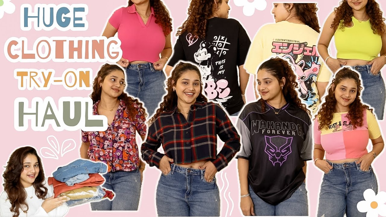 Huge Fashion Try-on Haul | TheSoulStore, Bewakoof | Crop tops, t-shirt, oversized top