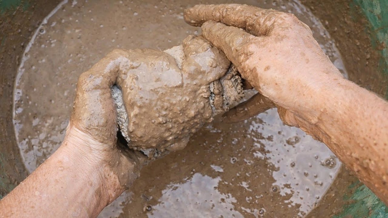 New: gritty sand mud texture crumbling in water 💦#asmr #satisfying 
