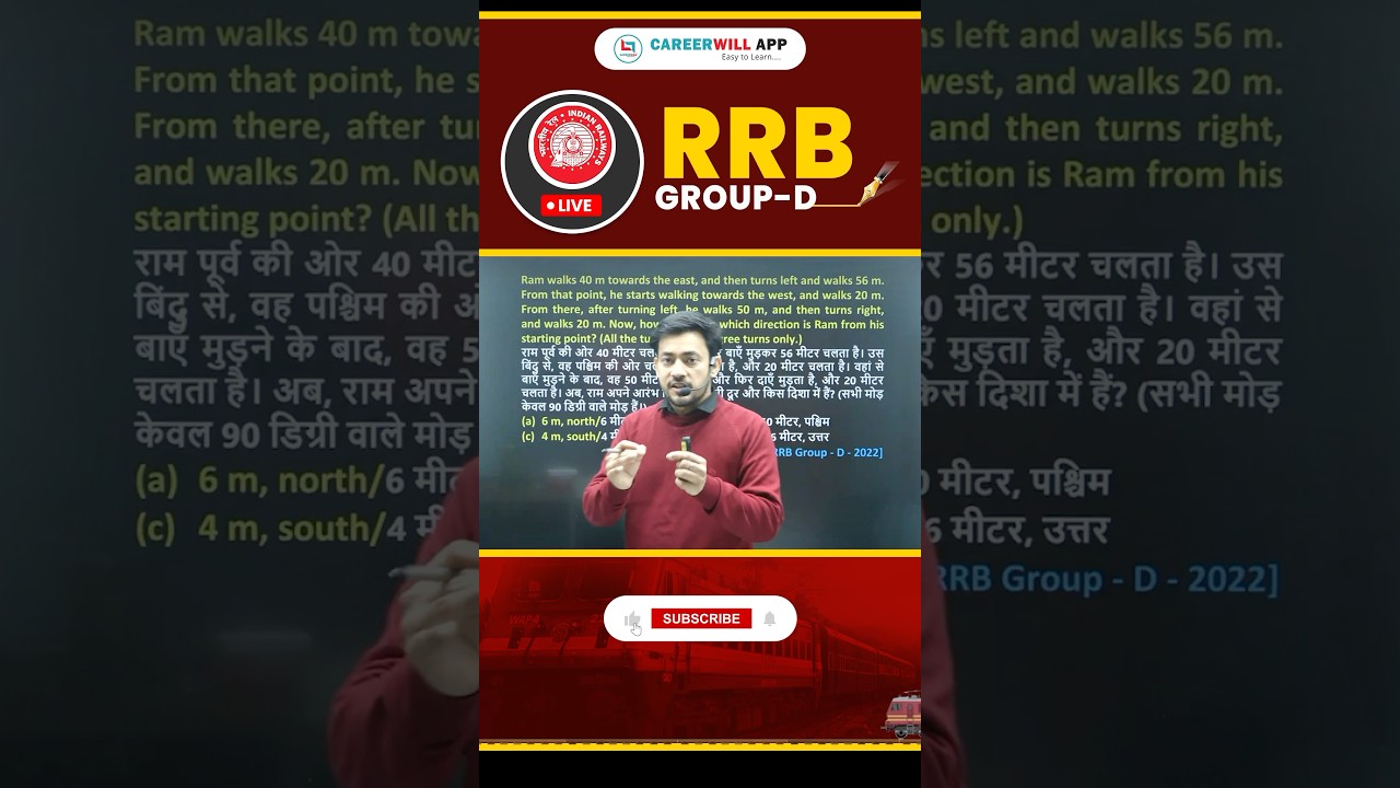 RRB EXAMS 2025 | Direction Important Questions | Reasoning by Bharat Sir #railway #rrb #reasoning