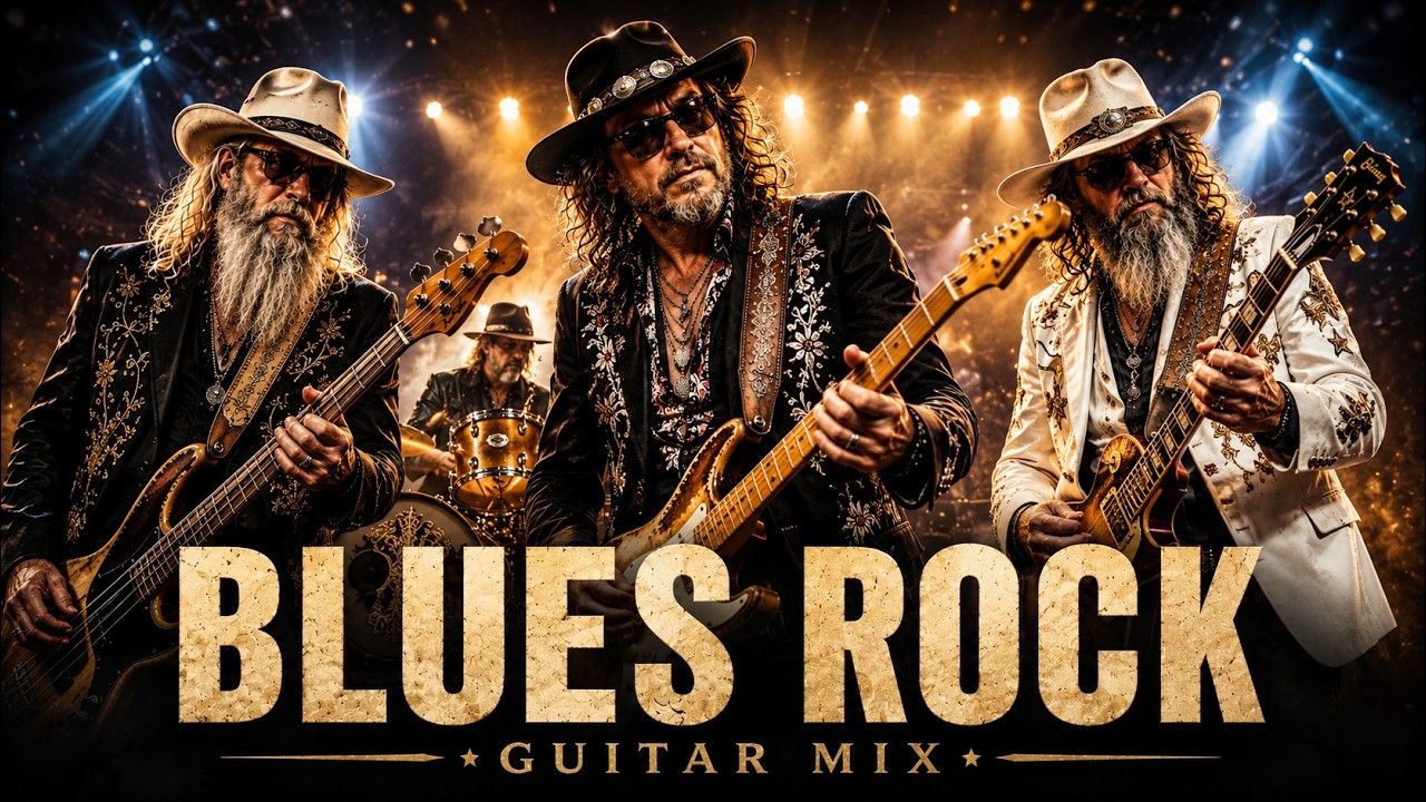 Blacktop Blues Rock Mix &ndash; ZZ Top, SRV & Clapton Inspired with Raspy Vocals & Gritty Guitar