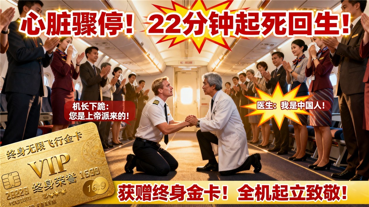国际航班万米高空心脏骤停！56岁华人医生用22分钟创造奇迹！机长当众下跪，航空公司送终身金卡！