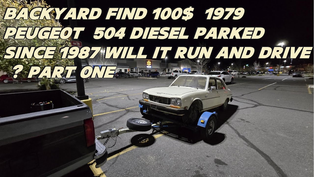 Backyard find Peugeot 504 diesel parked since 1987 will it run and drive !! part one