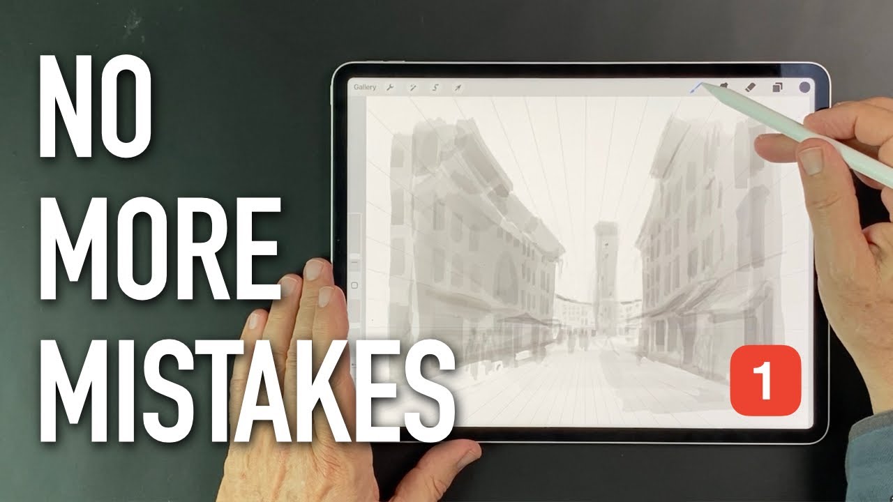 Городские зарисовки в Procreate (Часть 1) — Исправление ошибок и преодоление страха перед компози...