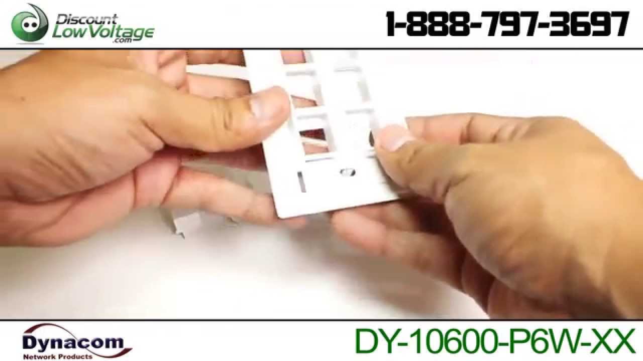 Dynacom 6 Port ID Window Keystone Wallplate