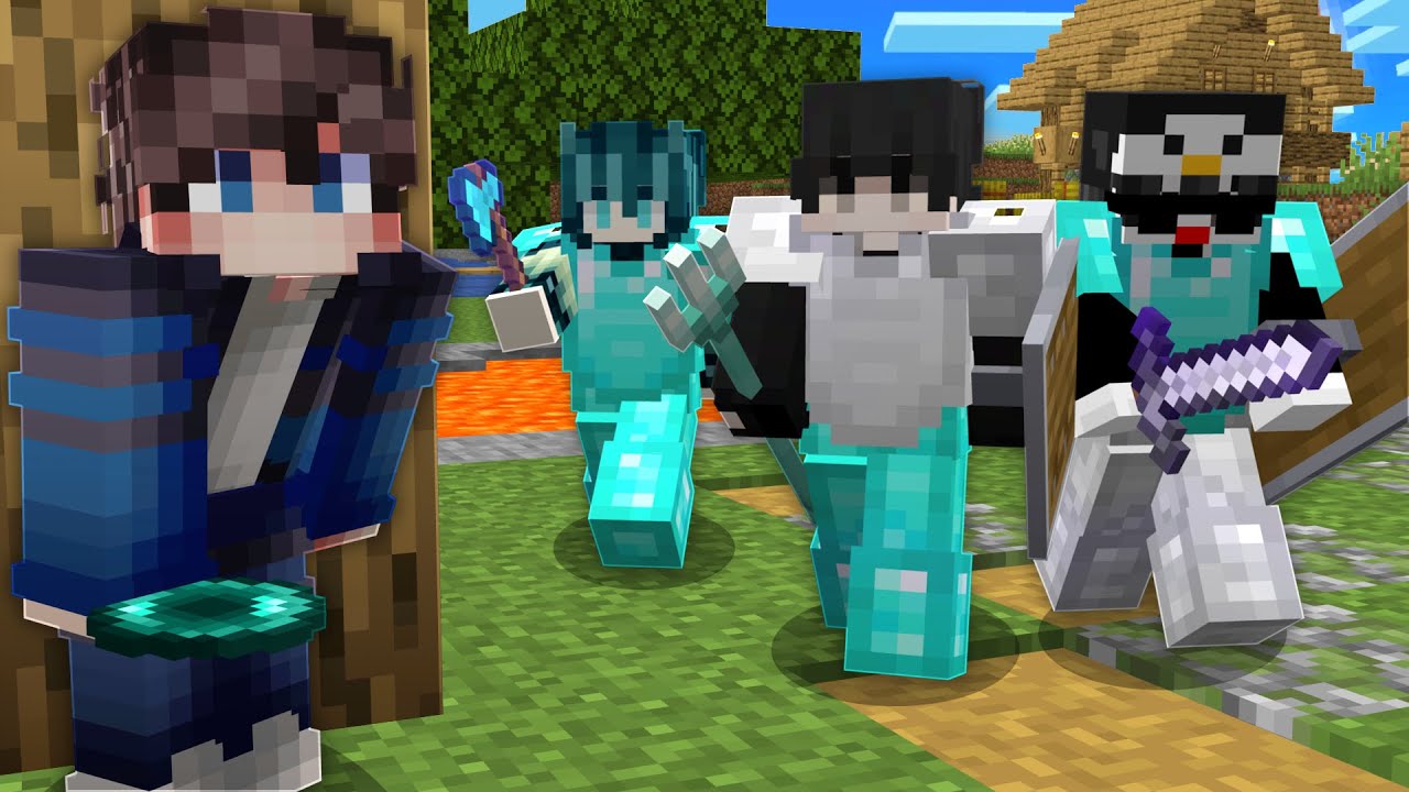 エンドラ討伐をする逃走者 VS 絶対に阻止するハンター3人【Minecraft】【マイクラ】【マンハント】