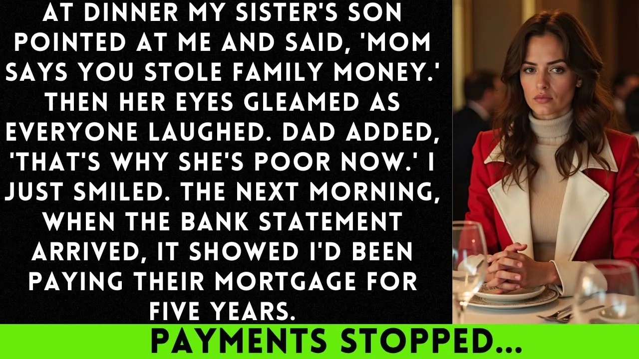 At Dinner My Sister's Son Pointed at Me and Said, “Mom Says You Stole Family Money.” Then Her..
