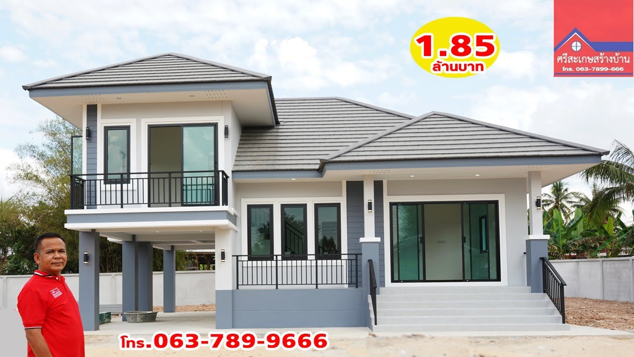 ศรีสะเกษสร้างบ้าน ราคา 1.85 ล้านบาท 3 ห้องนอน 2 ห้องน้ำ 1 ห้องรับแขก 1 ห้องครัว 2 ที่จอดรถ