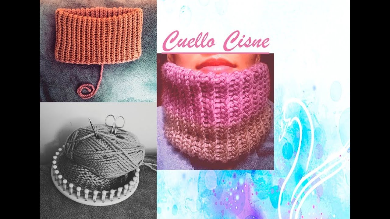 PATRÓN DE CUELLO CISNE BICOLOR EN TELAR CIRCULAR/ PATTERN BiCOLOUR TURTLENECK ON CIRCULAR LOOM
