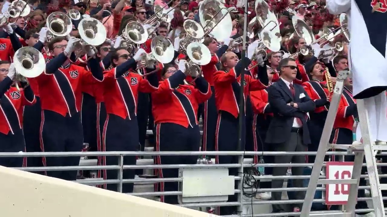 09-20-2025 The Auburn Marching Band (50 piece pep band) play War Eagle and Glory, Glory.