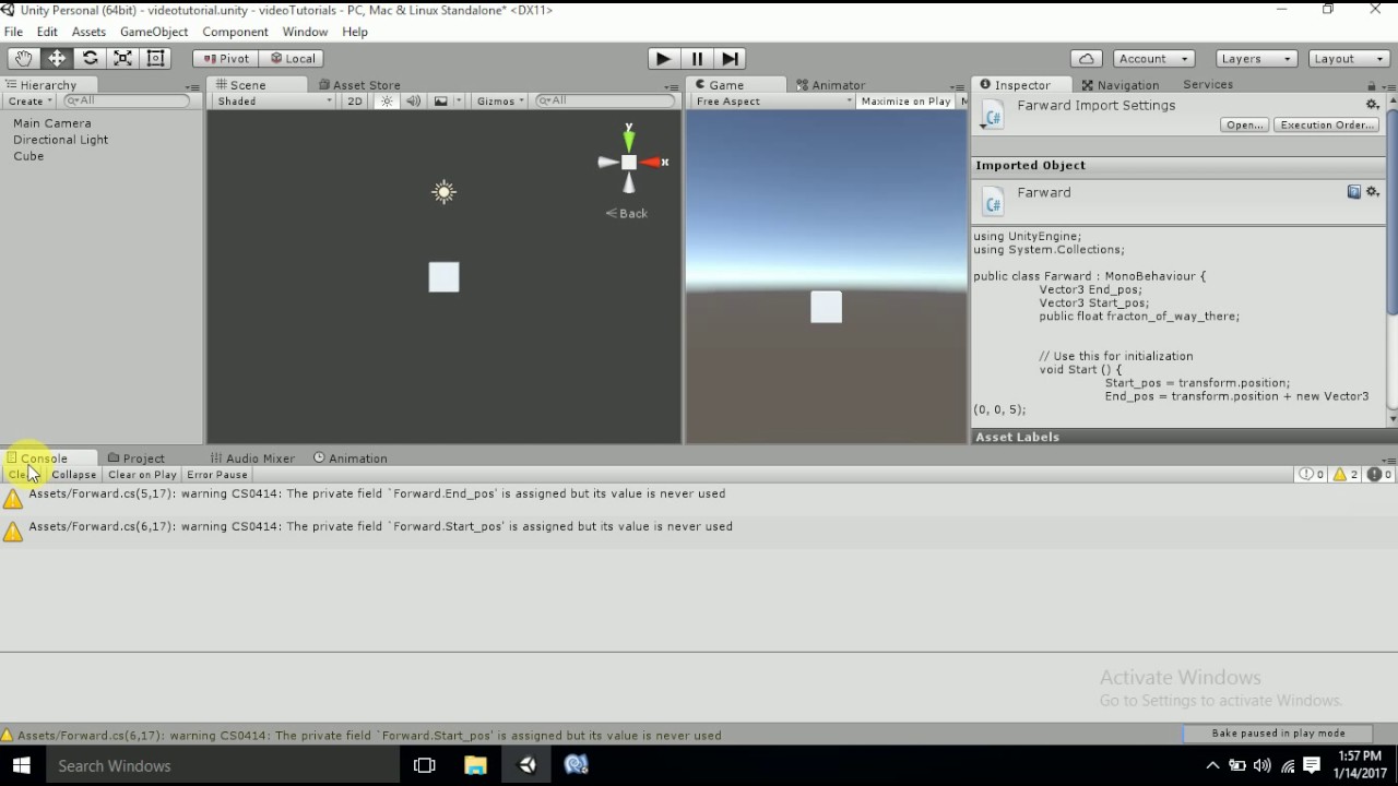 moving game object with fixed distance unity