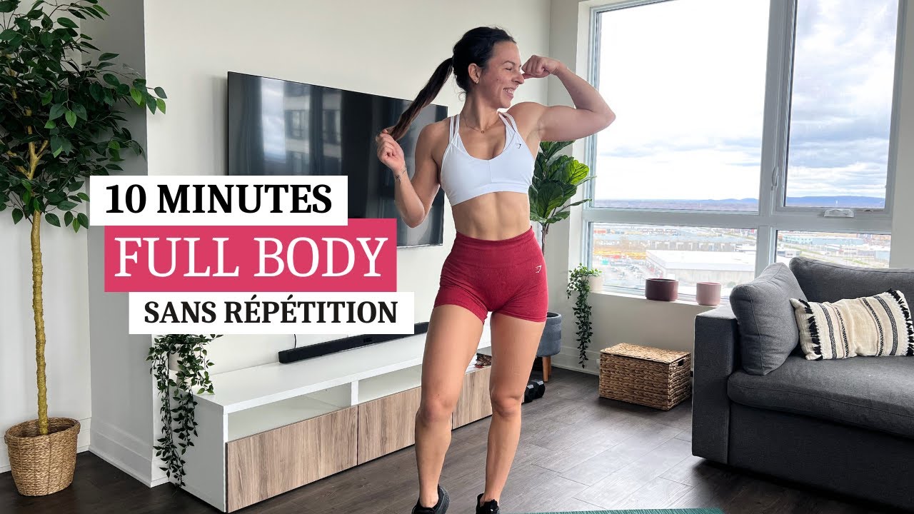 10 min full body workout sans r&eacute;p&eacute;tition | avec halt&egrave;res | entra&icirc;nement musculation &agrave; la maison