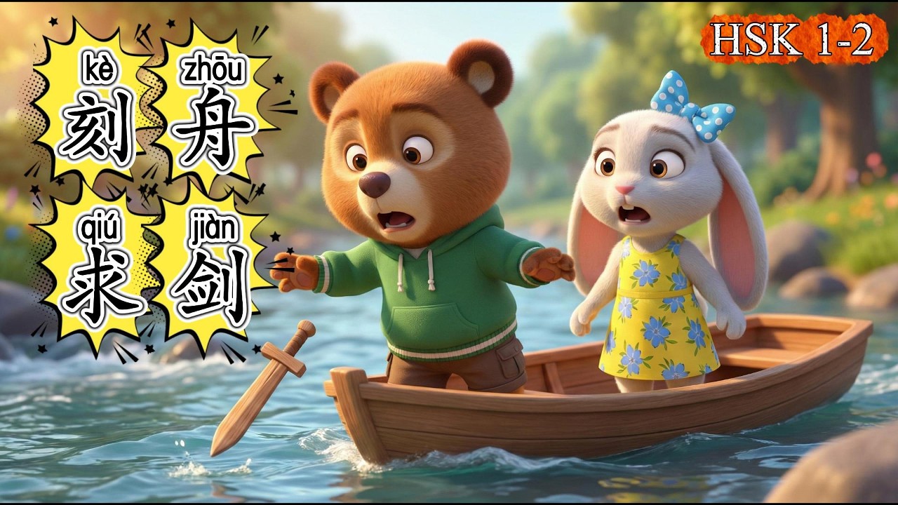 刻舟求剑 | HSK 1–2 Chinese Story for Beginners | Learn Chinese with Easy Stories