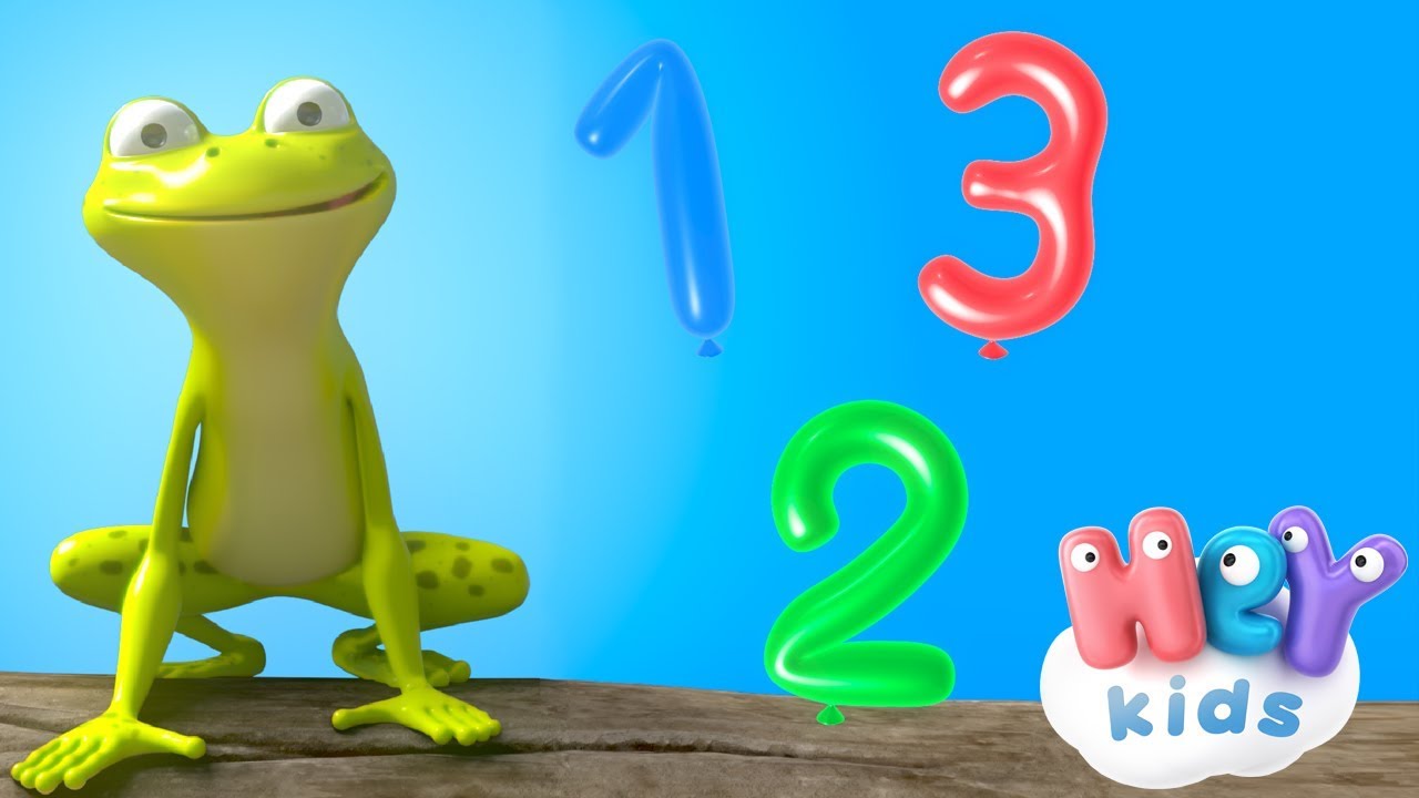 Cinq Petites Grenouilles 🐸 Apprendre les chiffres 🔢  HeyKids - Comptine bébé