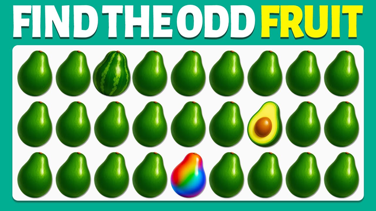 Find the ODD One Out - Fruit Edition 🍐🍌🍇| 40 Levels | Easy, Medium, Hard | Cow Quiz