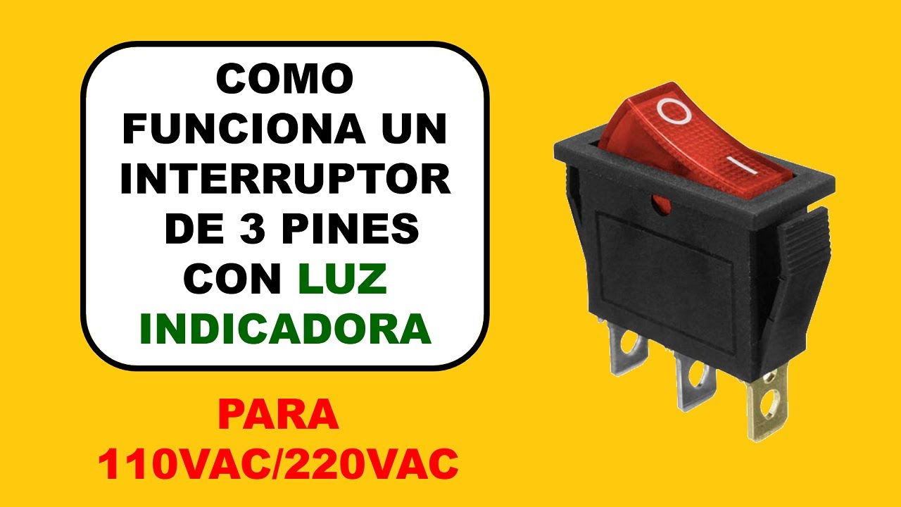 Como Conectar un Interruptor de 3 Terminales con luz Indicadora o Luz de Neon a 220VAC.