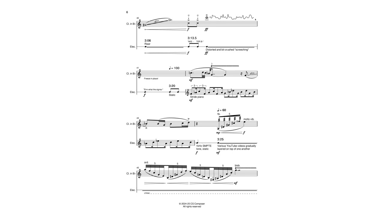 Chloe Grove - why do they call it oven for B♭ clarinet and electronics (2024-25)