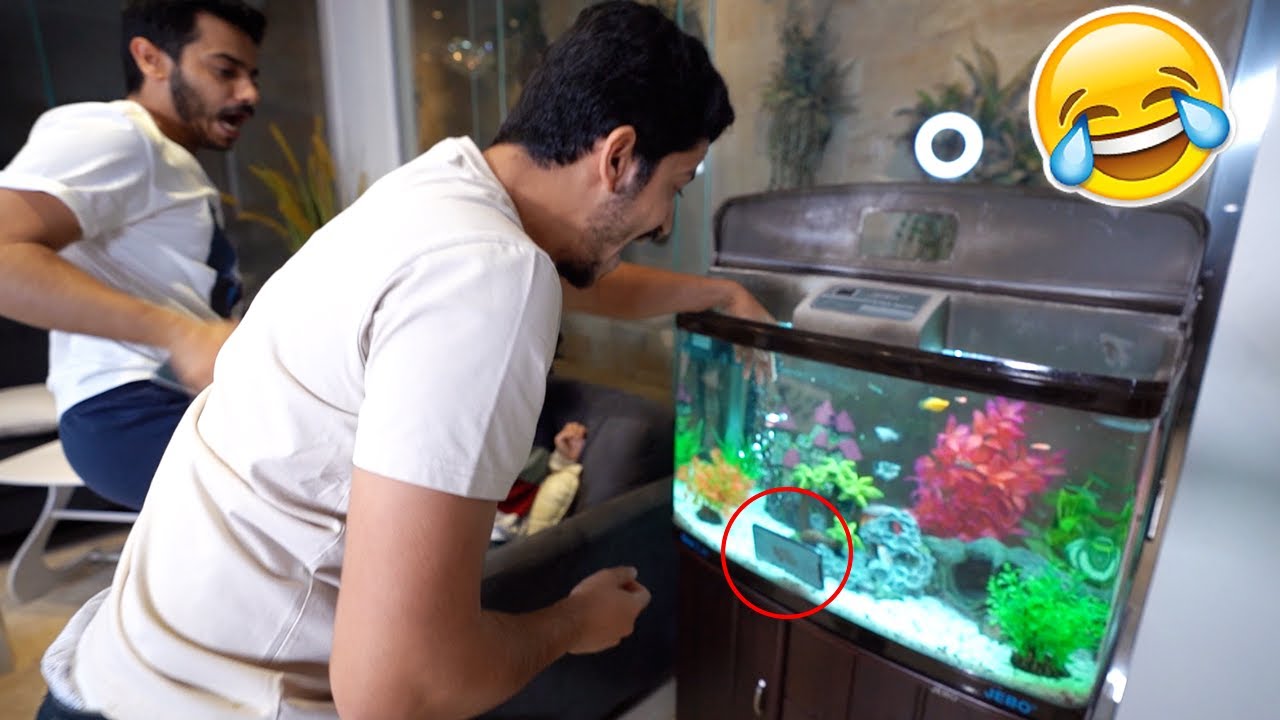 مقلب الإنتقام في سعود - رمينا جواله بحوض السمك😂