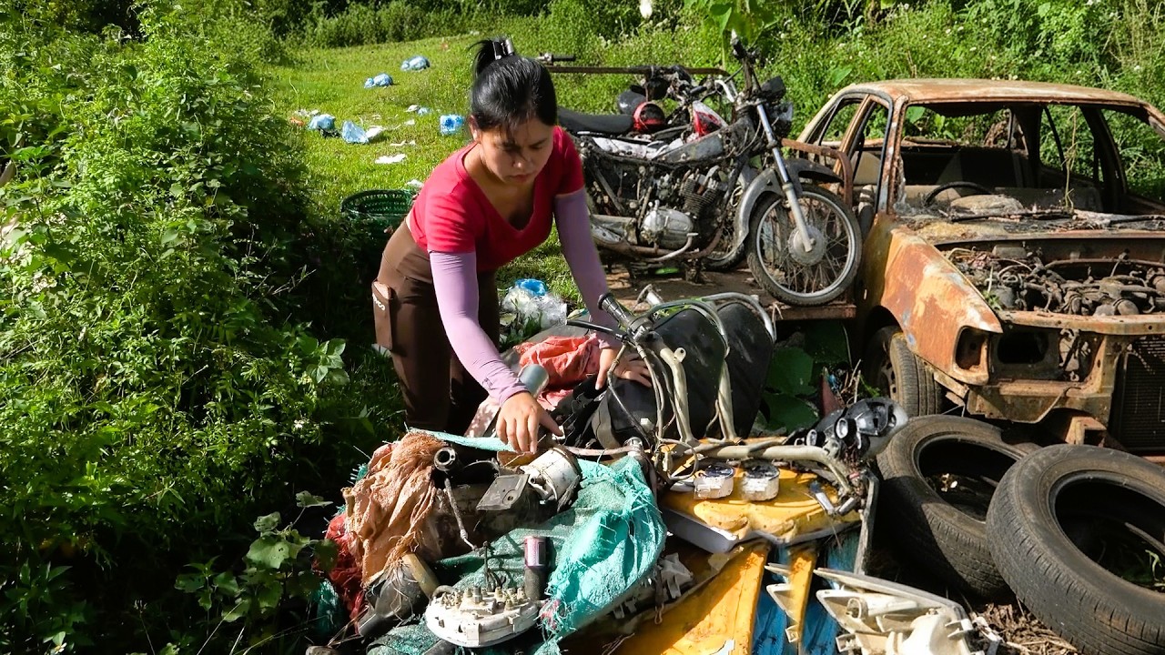 Skilled Mechanical Girl Restores Abandoned Motorcycles and Rebuilds Their Engines Back to Life