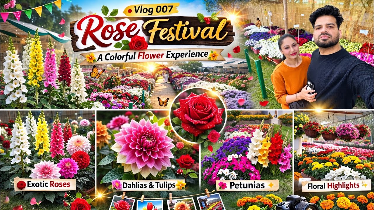 Vlog 007 | Rose Festival 🌹 | A Colorful Day with Different Flowers 🌹 