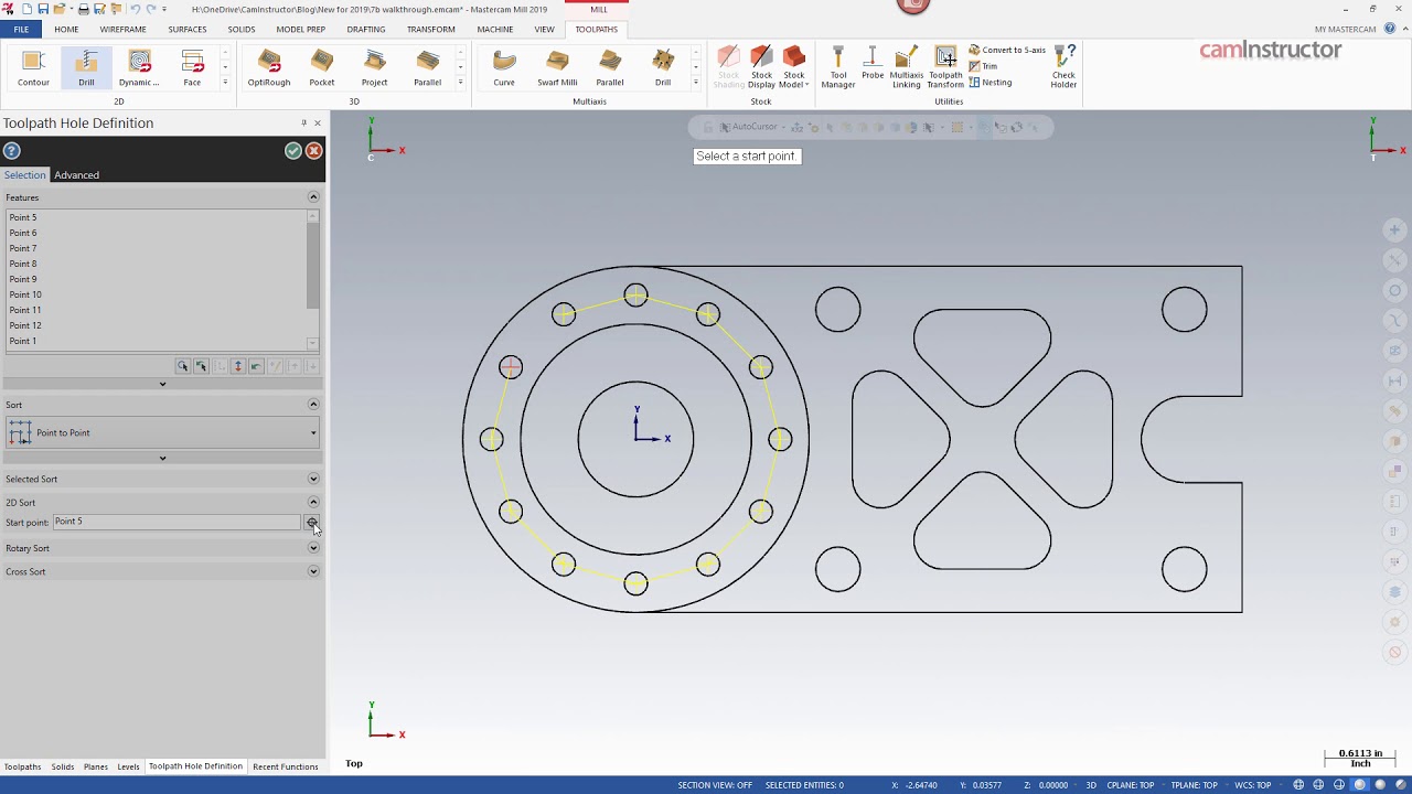 New in Mastercam 2019 - Drill Interface