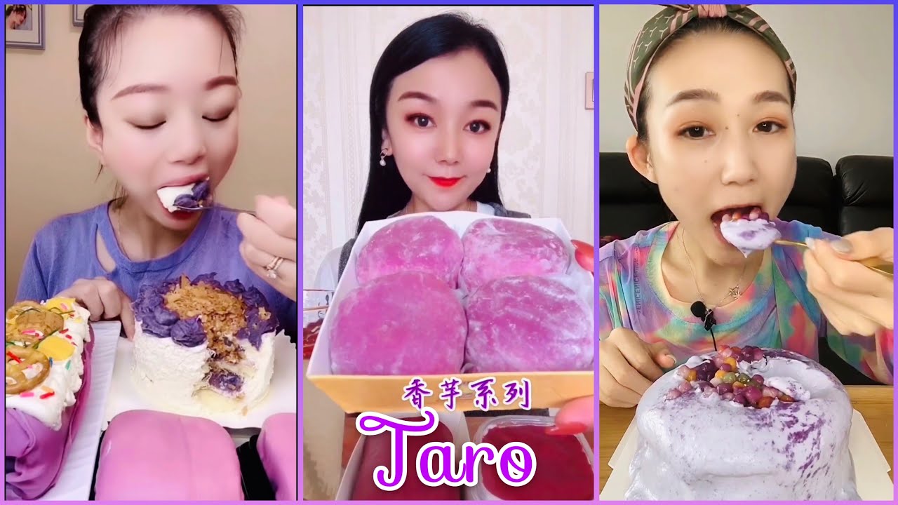 [ASMR Desserts] PURPLE TARO DESSERTS ASMR/ Mukbang |먹방 | 饮食表演 | Eating Sound