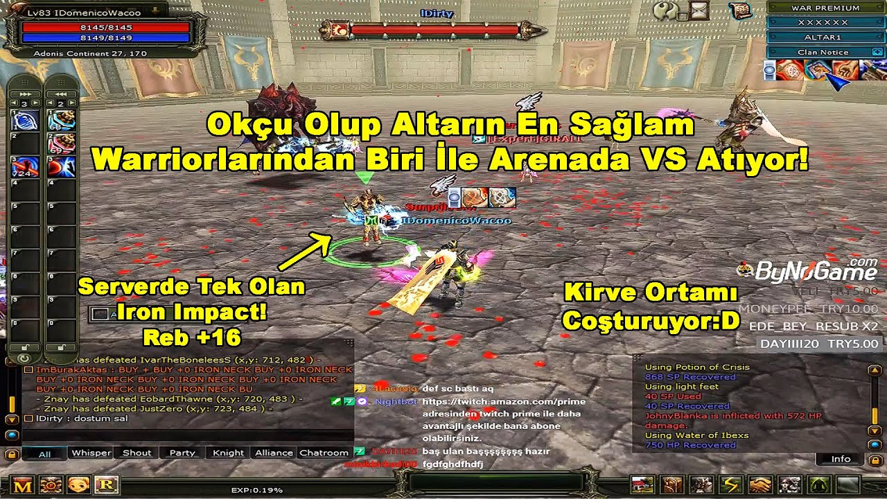 DomenicoWacco Okçu Olup Altarın En Sağlam Warriorlarından Biri İle Arenada VS Atıyor | Knight Online