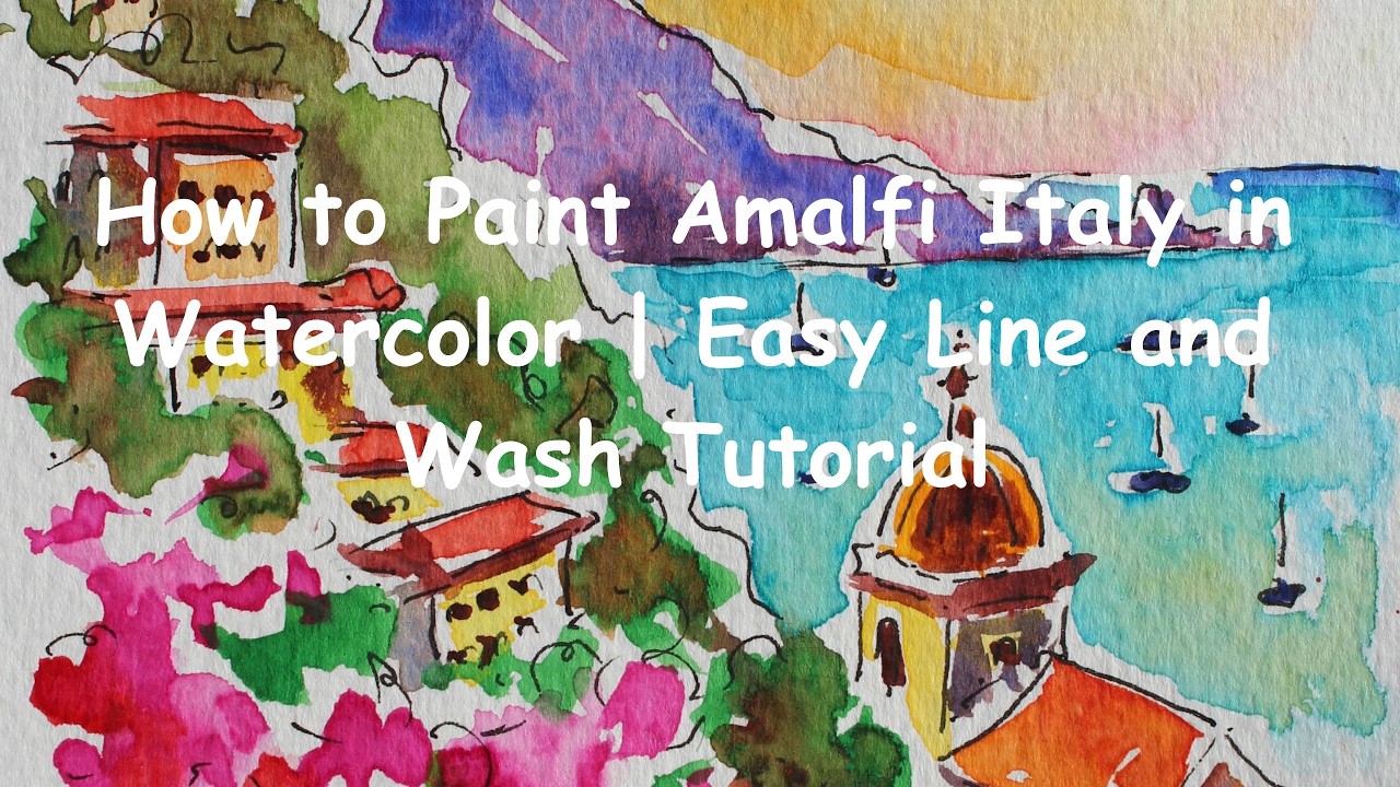 Эскиз и живопись, Амальфи, Италия #youtubetutorial #watercolor #artworkhop #easywatercolortutorial