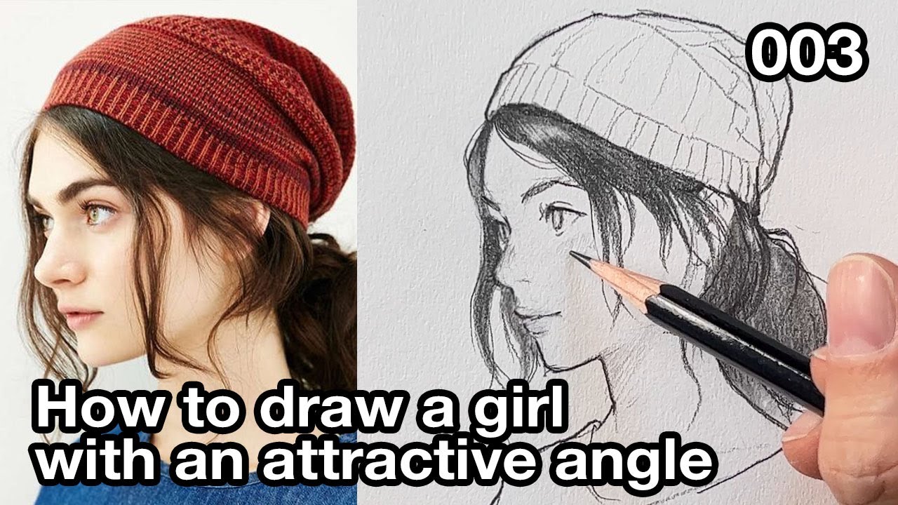 How to Draw a Girl with an Attractive Angle (003) / Face Practice