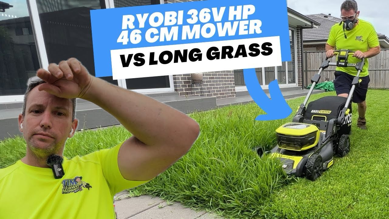 Газонокосилка Ryobi 36V HP 46 см для длинной травы буйвола! Условия австралийского лета 2024 года