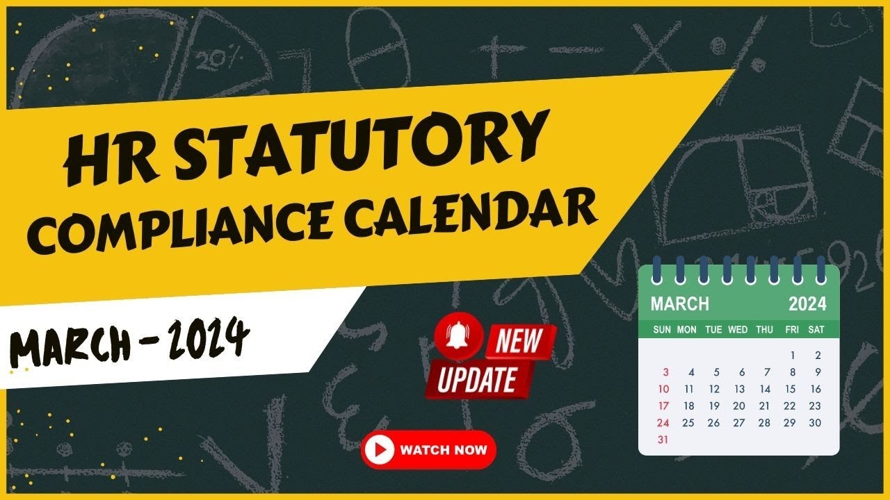 HR Statutory Compliance Check List March 2024 | Labour laws Compliance