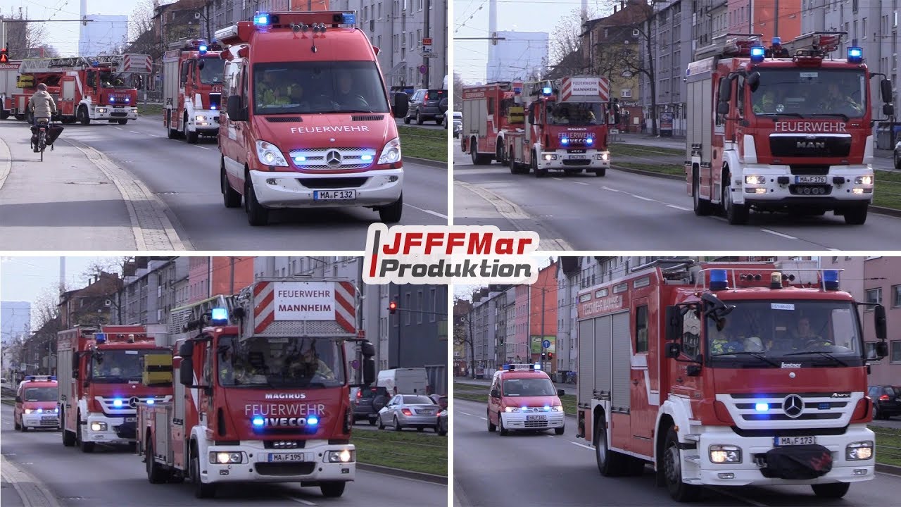 ELW 1 B-Dienst + L&ouml;schzug + Bootsf&uuml;hrer BF Mannheim HFW