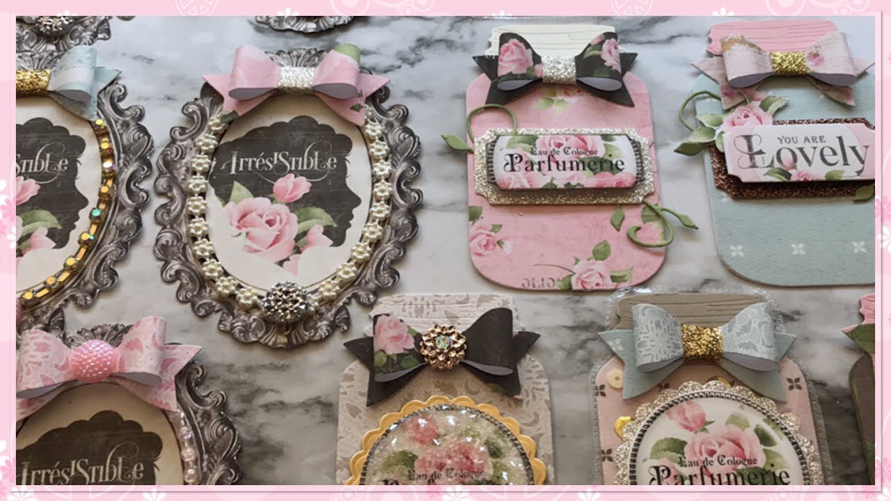 Handmade Shabby Embellishments | Shaker Tags | Diemond Dies DTP