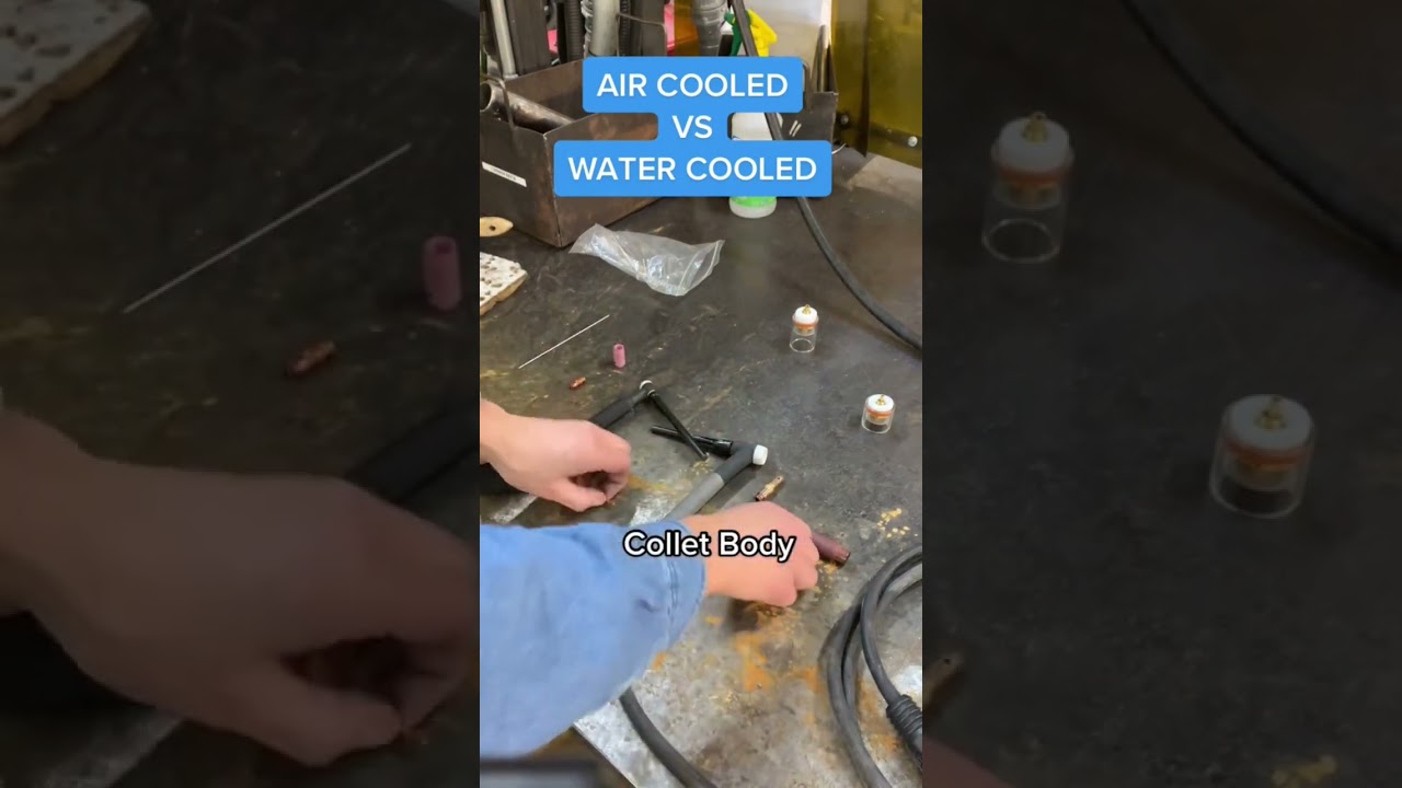 Air cooled back water cooled welding torch. 