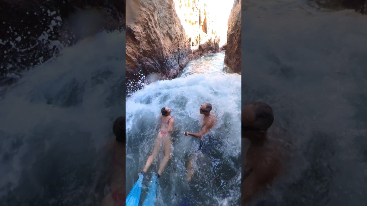 Swimming thru Australia's ocean caves