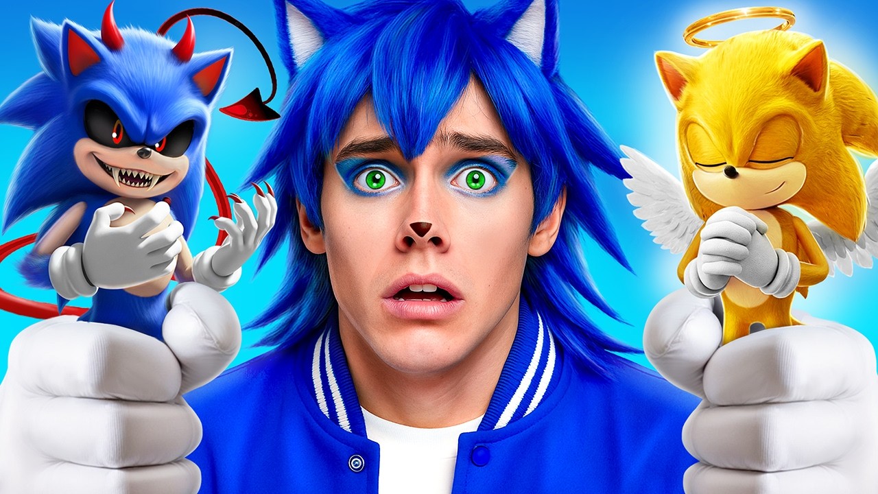 Good Sonic vs Bad Sonic! Heaven and Hell with Sonic the Hedgehog!