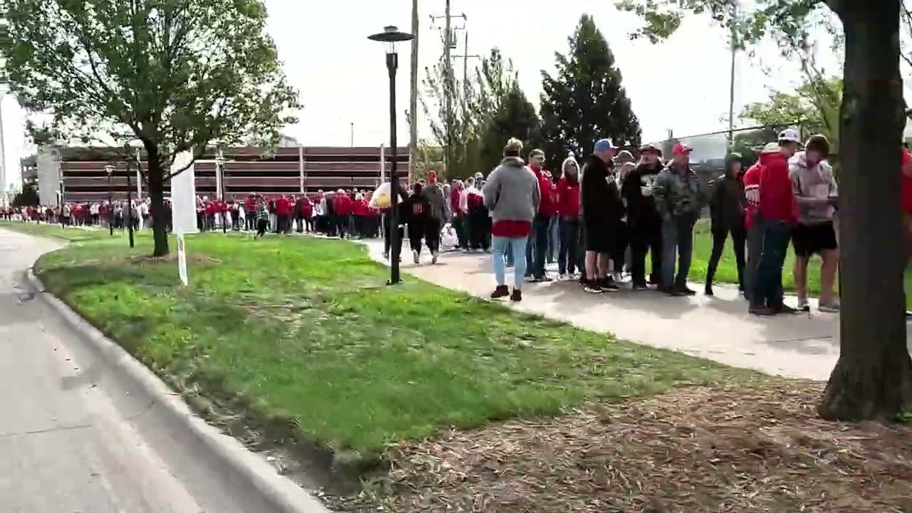 Husker Games | Line for Husker Equipment Sale at Hawks Championship Center | April 26th, 2025