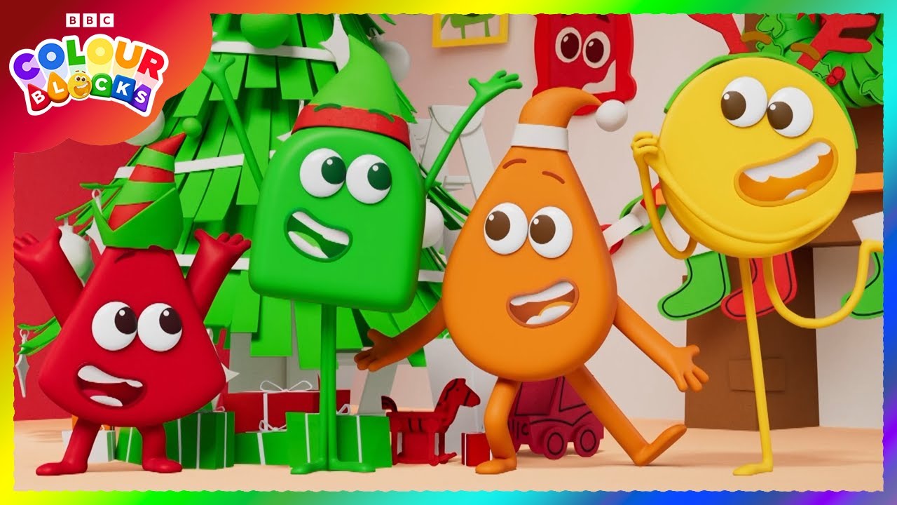 Красочное Рождество 🎅🎄🌈 | Дети изучают цвета | Colourblocks