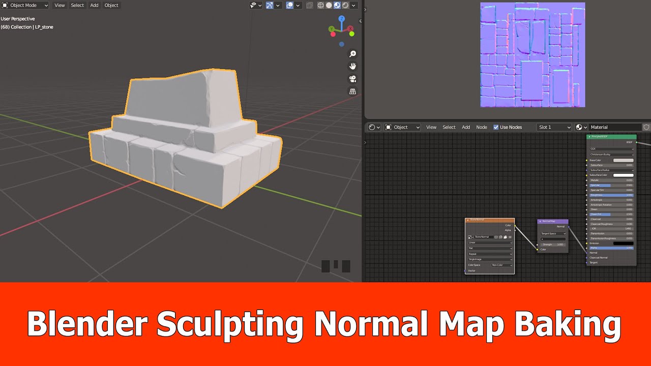 Blender 2.91 Hardsurface Sculpting : Baking the Normal Map