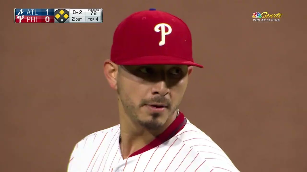 Phillies pitchers loading the bases then striking out the side
