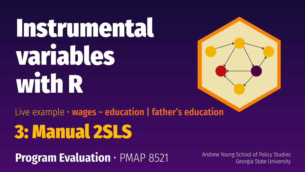 PMAP 8521 • Example: Instrumental variables with R: 3: Manual 2SLS