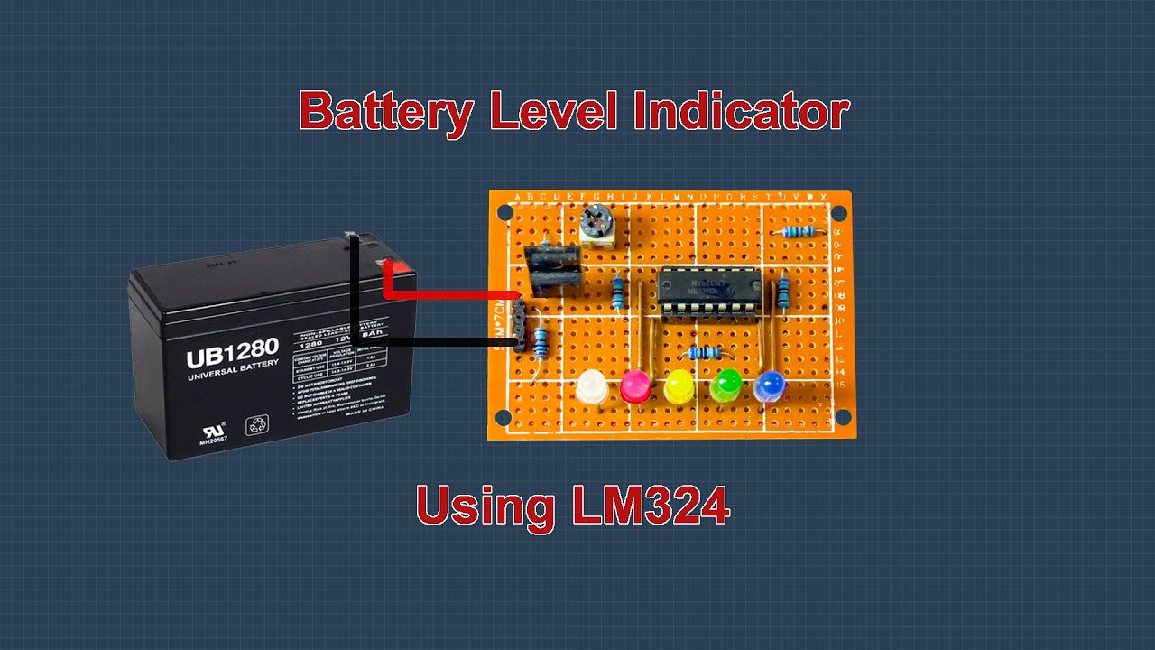 LED Volt Meter | Battery Level Indicator using lm324 | How to make a battery Level Indicator