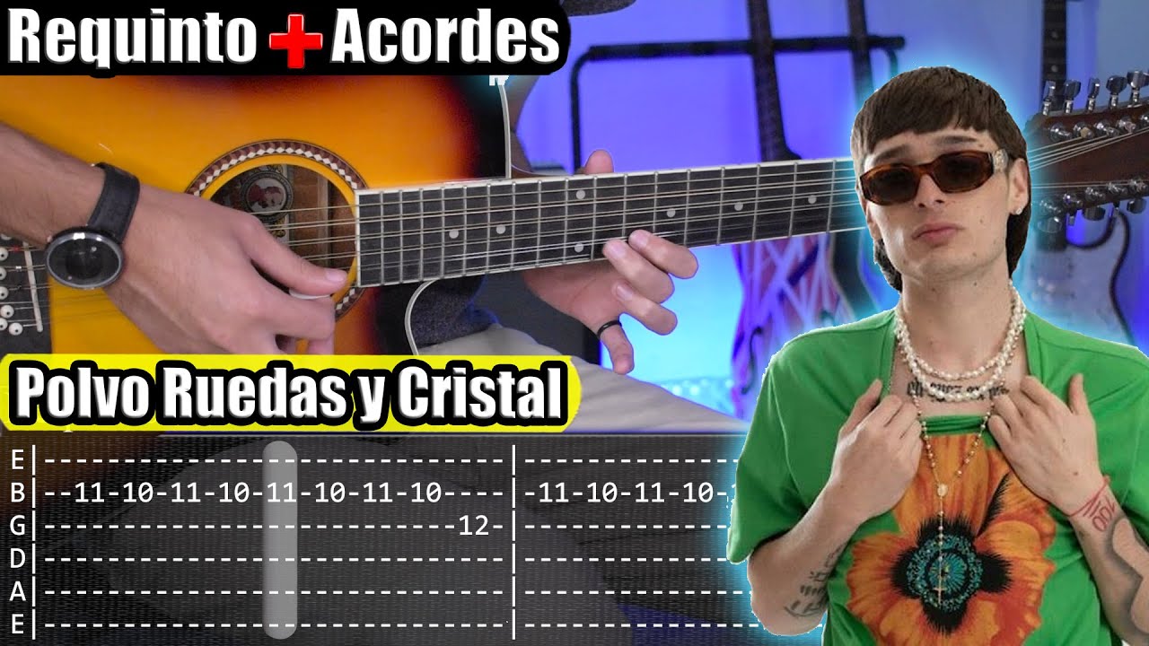 Polvo Ruedas y Cristal - Natanael Cano x Peso Pluma - Requinto + Acordes | TABS | Tutorial Guitarra