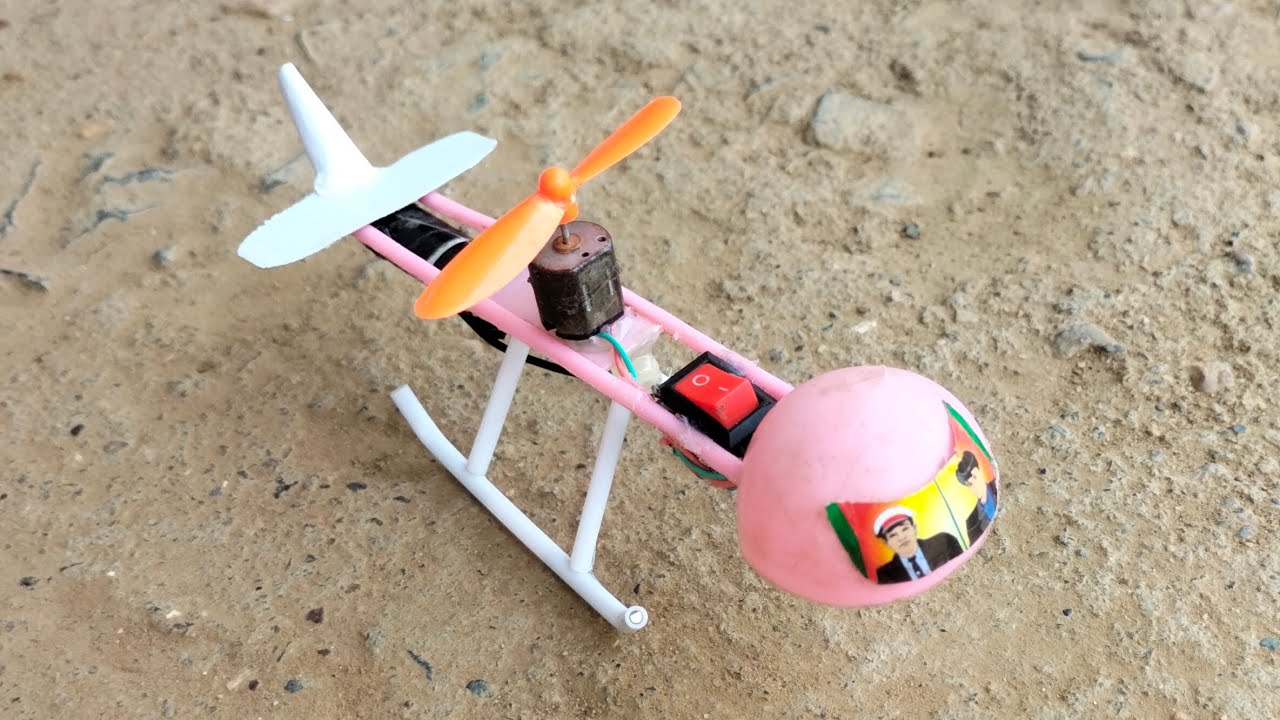 how to make plastic chamach helicopter Tai tonic toy helicopter ka video