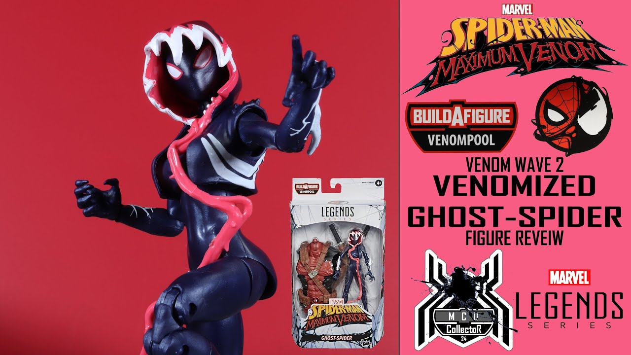 Marvel Legends VENOMIZED GHOST SPIDER GWEN GWENOM Venom Wave 2 Venompool BAF Figure Review