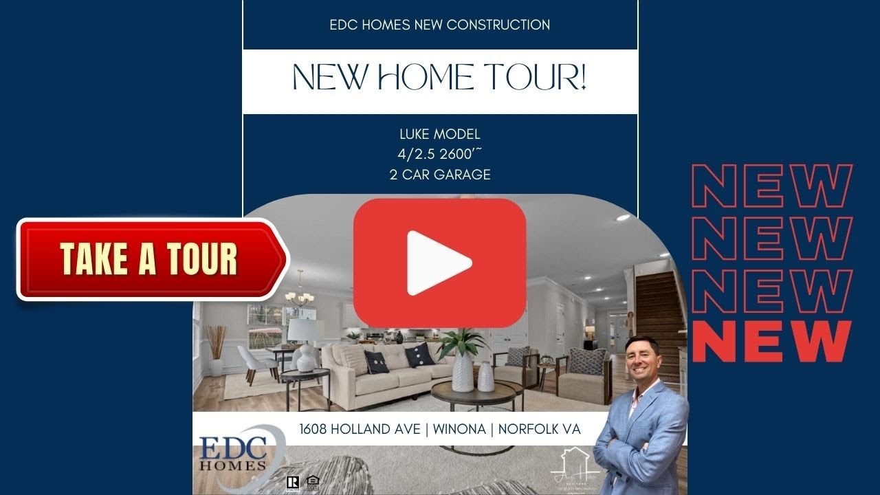 New Construction Homes Norfolk VA|EDC Homes Luke Model 1608 Holland Ave Winona by Andy Hubba Realtor